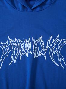 2pcs Teen Boys' Basic Casual Sports Style Long Sleeve Top And Pants Set - Royal Blue - View 5