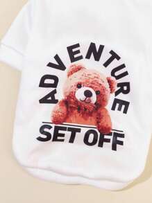 PETSIN 1 pièce Sweat-shirt avec imprimé d'ours, fournitures quotidiennes décontractées pour animaux de compagnie