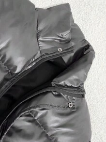 RueChic Men Zip-Up Regular Padded Coat - Grey - View 3