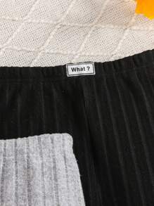 Tween Girl Knitted Thermal Lined Thermal Leggings With Applique Decor, Casual All-Match, Suitable For Autumn And Winter - Multicolor - View 4