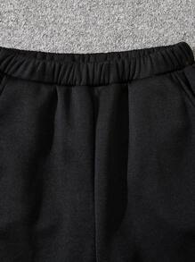 SHEIN 青少年男孩休闲酷炫舒适连帽运动衫和运动裤套装