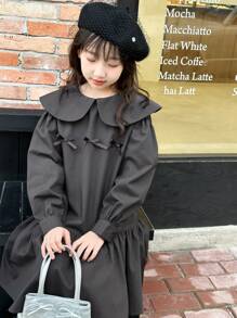 DAZY Tween Girls Fall Dresses, Back To School Clothes - Dark Grey - View 2