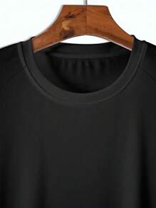 Manfinity Dauomo Camiseta de manga corta de cuello redondo minimalista de unicolor casual para hombres de tallas grandes, verano
