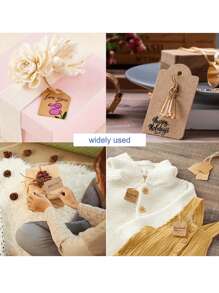 100 thẻ quà tặng giấy Kraft, thẻ quà tặng trống, thẻ treo ngày lễ tình nhân ngày lễ tình nhân, đám cưới ngày lễ tình nhân, sinh nhật - Màu Khaki - Xem 4