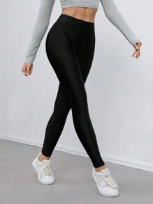 SHEIN Tall Knitted High Elastic Shiny Women's Tight Leggings