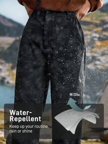 In My Nature Women's Casual Letter Print Drawstring Hiking Pants Heated Pantshiking Pants - Black - View 2