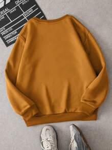 INAWLY Plus Size Cartoon Print Fleece Hoodie Sweatshirt For Autumn/Winter Graduation,Back To School Outfits,Graduation,Teacher Outfits For Women,Back To School