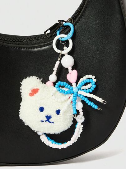 Kawaii 1 pezzo Accessorio ciondolo a forma di racchetta con orsetto carino