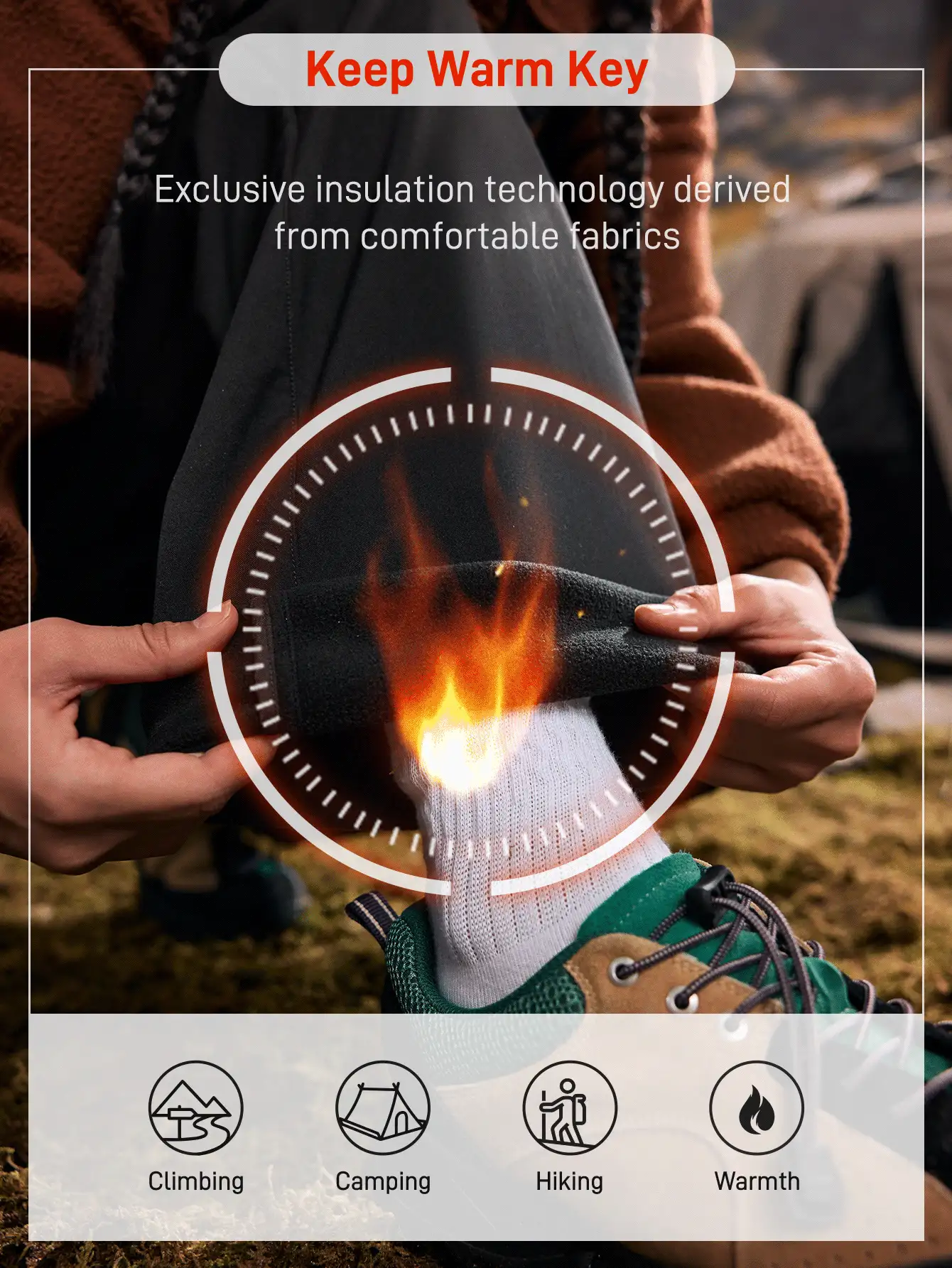 In My Nature Women's Casual Letter Print Drawstring Hiking Pants Heated Pantshiking Pants - Black - View 3