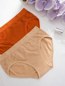 12 条装纯色透气镂空舒适三角女式内裤 - 彩色 - 查看 6