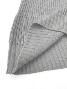 SHEIN LUNE Suéter informal de cuello redondo de manga larga y unicolor, para mujer de talla grande, para otoño/invierno