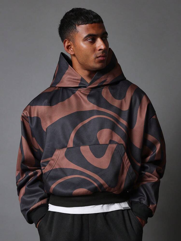 Oversized Streetwear Abstract Print Hoodie