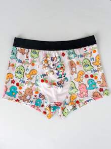 男童卡通恐龙印花平角内裤 - 彩色 - 查看 6
