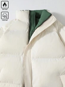 Chillumni 大码男式双面拉链口袋加厚外套，冬季