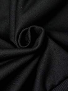 Tween Boys Christmas Creative Santa Claus & Star Print Crew Neck Sweatshirt - Black - View 3