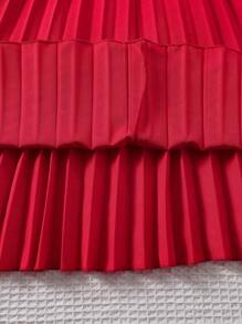 Sparklyn 春夏款 Tween Girl 百褶裙 - 紅色 - 查看 4