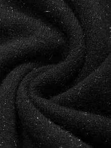 DAZY Váy dài dệt kim cổ khoét rỗng thường ngày cho nữ, Quần áo thu/đông, Váy len cho nữ - màu đen - Xem 7