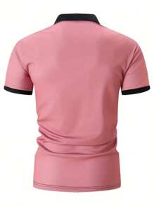 Manfinity Dauomo Camisa polo casual para hombre talla grande, minimalista y de moda para uso diario