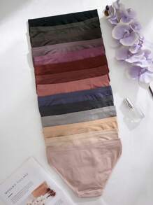 SHEIN 14 Pcs/Pack Comfortable Seamless Triangular Briefs, Casual Series - Multicolor - View 2