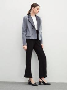 CUCCOO BIZCHIC Giày cao gót mũi nhọn quai ngang màu đen bằng da PU dành cho nữ, thích hợp cho đi làm, hẹn hò, dự tiệc, du lịch, nghỉ xuân, lễ Phục sinh và Giáng sinh. - màu đen - Xem 10