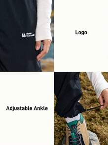 In My Nature Women's Casual Letter Print Drawstring Waist Outdoor Long Pants - Black - View 6