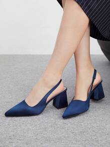 CUCCOO BIZCHIC Navy Blue Pointed Toe Women Elegant Office High Heels Spring Shoes Spring Break Easter For Christmas - Navy Blue - View 5