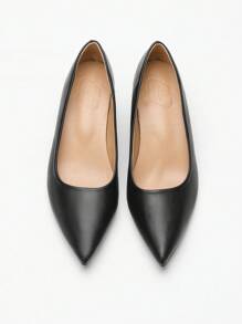 CUCCOO CURVES 宽版女式黑色高跟鞋，百搭低帮厚跟办公工作鞋，长时间穿着舒适，适合中年人，适合圣诞节和新年假期氛围秋冬季 - 黑色 - 查看 2