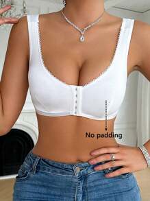 女士前扣式无钢圈无衬垫罩杯胸罩