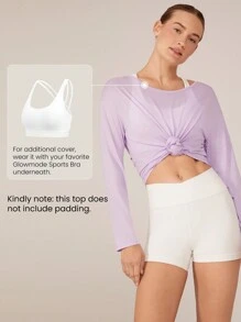 GLOWMODE FreshTek™ Crossover Long Sleeve Relaxed Tee Low Impact Yoga Daily Summer