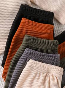 SHEIN Vintaside Kids Baby Boy 3pcs/Set Spring Autumn Round Neck Long Sleeve Casual Top And Pants Suit, Suitable For Home, Camping, Family Gathering, Multi-Piece Selection For Mild Weather, Also Essential Autumn Wardrobe Choice Chic Outfits For Autumn/Winter - Multicolor - View 5