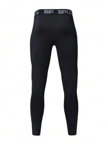 Manfinity Sport Corelite Boyfriend Style Men's Casual Cross Print Thermal Lined Sports Leggings