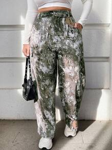 INAWLY Plus Size Women Street Style Flap Pocket Loose Wide Leg Pants Fall Cloth For Women - Multicolor - View 6
