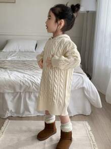 Dazy Kids 小女孩连帽毛衣裙，秋季服装