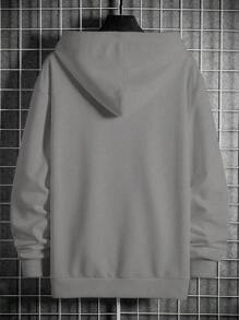 RueChic Sudadera con capucha regular con impresión de letras para hombre