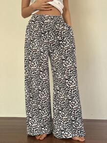DAZY Leopard Pattern Loose Sleepwear Pants - Multicolor - View 6