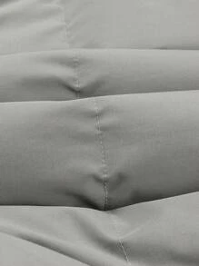 Manfinity Homme 男士纯色拼布前拉链口袋简约长袖夹克 - 淺灰色 - 查看 5