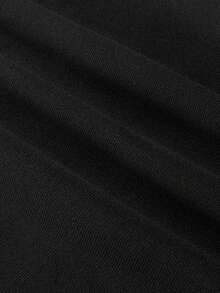 Manfinity Dauomo Áo nỉ có mũ trùm đầu in chữ thường ngày cho nam, thiết kế đơn giản - màu đen - Xem 3