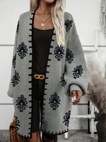 Chiquease Women's Retro Floral Pattern Cardigan Sweater - Multicolor - View 4