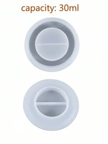 2PCS 3.5Inch Round Silicone Mold DIY Candle Holder Cement Tea Wax Cup Gypsum Terrazzo Epoxy Resin Decorative Candlestick Mold Christmas Gift Craft Making Supplies Holiday Decor Home Party Wedding Festival DIY Project - White - View 8
