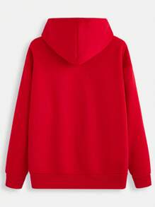 TOM & JERRY X SHEIN Men's Cute Cartoon Tom & Jerry Print Red Hoodie