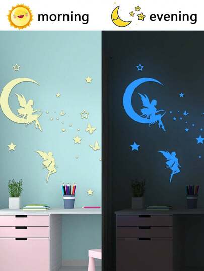 Glow In The Dark Butterfly Fairy Wand Decals Sticker, Kids Room Nursery ation Valentines Wedding, Birthday view 3
