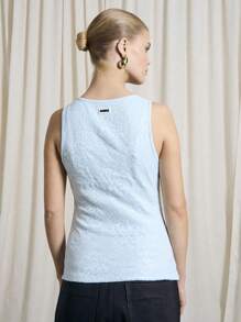 AiiRZ Rave Sequinned Lace Sleeveless Tank Top - Blue - View 2