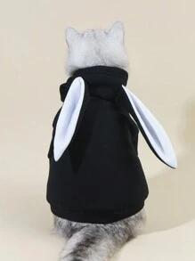 PETSIN Fashion Cute Rabbit Ear Design Pet Hoodie - Black - View 2