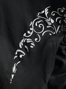 Manfinity VCAY Chaqueta casual con cremallera delantera, manga larga y bordado sencillo para hombre
