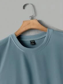 Manfinity Homme Top casual sin mangas de cuello redondo de color liso para hombre, verano