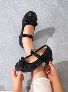 1 Pair Versatile Thick Mary Jane High Heel Dress Shoes For Girls, Suitable For All Seasons - Black - View 1