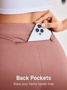 In My Nature Women's Letter Print Pocket Drawstring Waist Outdoor Shorts Hiking Women Clothes - Pink - View 2