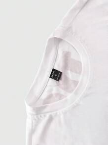 PAVTROS 男士图案印花圆领短袖 T 恤，休闲日常穿着 - 彩色 - 查看 4