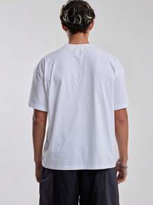 Musero 年轻人的超大图案 T 恤 - 白色 - 查看 3