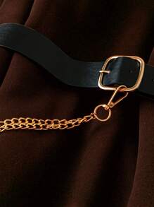 DreamSkyne 2pcs/Set Plus Size Women Solid Color Long Sleeve Shirt Dress And V-Neck Dress, Casual/Workwear - Multicolor - View 4